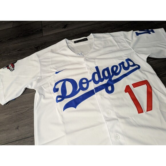 Shohei Ohtani 17 Los Angeles Dodgers White 2024 World Series Kanji Jersey XL - Picture 3 of 6